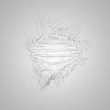 3D distorted wireframe sphere Stock Illustration