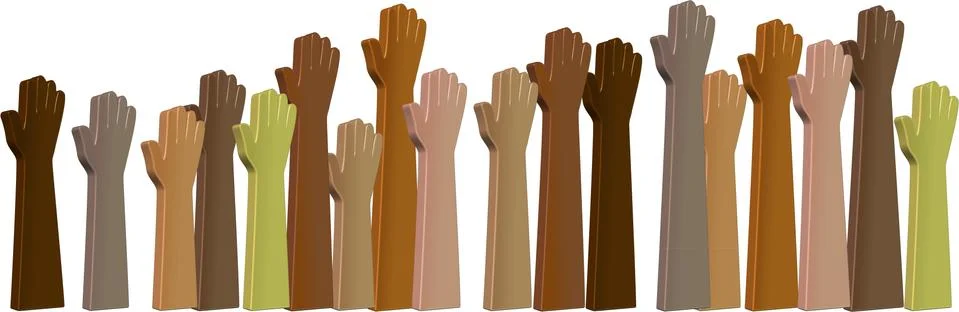 3d Diverse Hands Stock-Illustration