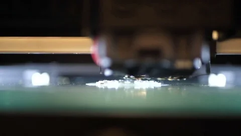 3D diy printer printing plastic mechanical parts in timelapse.An open source diy Stock Footage 82546195