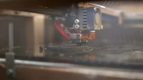 3D diy printer printing plastic mechanical parts . Stock Footage 116108330