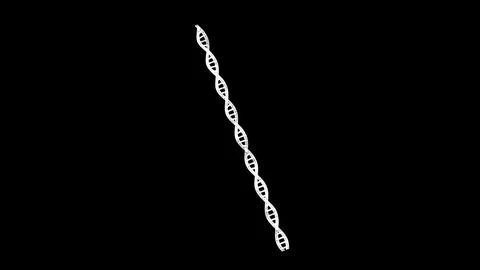3D DNA on black bg. Object dissolved flickering particles. Scientific medical Stock Illustration