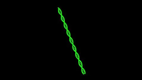 3D DNA on black bg. Object dissolved flickering particles. Scientific medical Stock Illustration