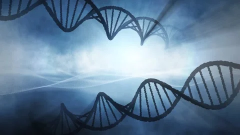 3d Dna chains loop rotation animation Video stock 332814542