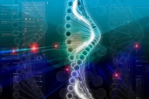 3d dna in color background Illustrazione stock