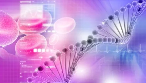 3d dna in color background Illustrazione stock