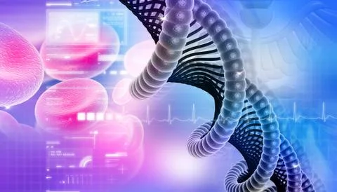 3d dna in color background Stock Illustration