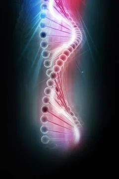 3d dna in color background 스톡 일러스트