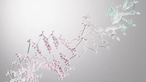 3D DNA Double Helix Rotating in Pastel Studio, Genetics Science Animation Stock Footage 347459018