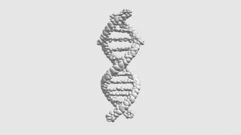 3D DNA Helix Artistic Representation on Black Background Reflecting Science.. Vídeos de archivo 339119819