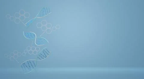 The 3d DNA  image  for science content. Stock Photos