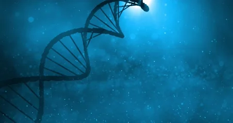 3d dna model on a blurred motion particles background Stock Footage 228084980