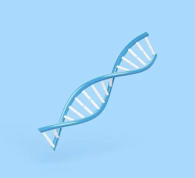 3d dna structure, molecule in shape of double helix isolated on blue background 스톡 일러스트