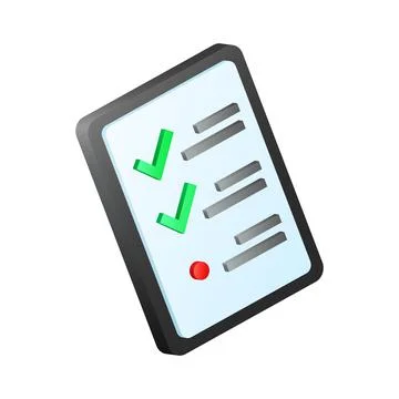 3D To do List. Graphic Checklist on White Background Stock Illustration