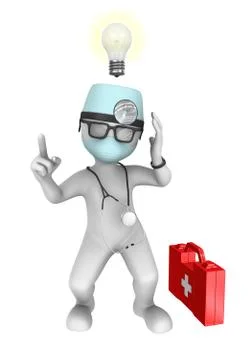 3d doctor with idea. Stock Illustration