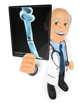3D Doctor looking at an xray Stock Illustration