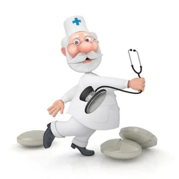 The 3d doctor with a stethoscope. Stock Illustration