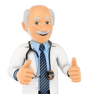 3D Doctor with thumbs up Stock Illustration