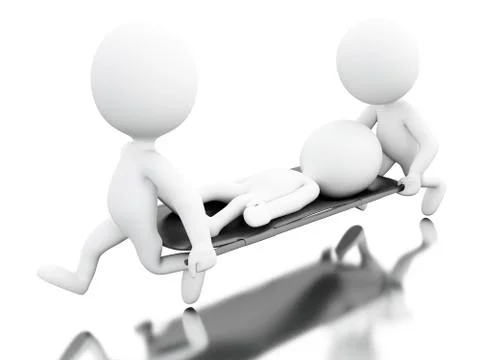 3d Doctors carrying patient. 库存插图