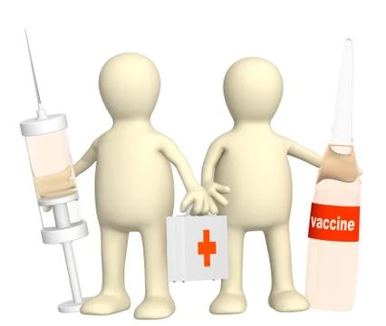 3d doctors with a vaccine Stock Illustration