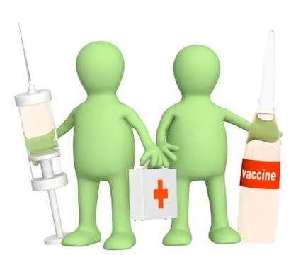 3d doctors with a vaccine イラスト素材