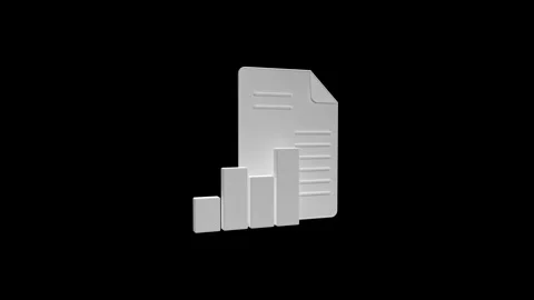 3D Document Icon with Data Chart Representing Analytics and Technology Vídeos de archivo 341921642