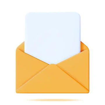 3D Document Sheet in Yellow Envelope Stockillustratie