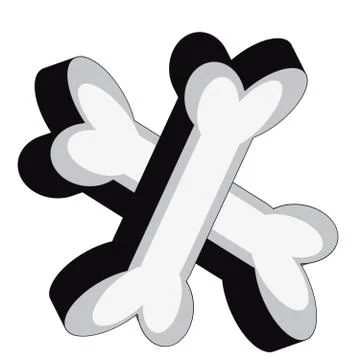 3D dog bones on white background. Animal food. Stock Illustration