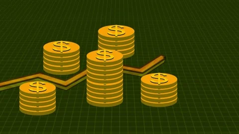 3d Dollar animation. Financial growth, investment success, and economic pro.. Stock Footage 293485612