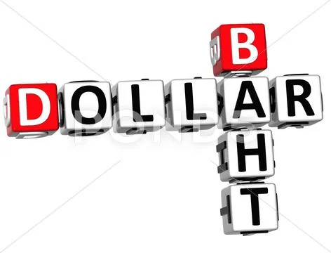 3d dollar baht crossword Stock Illustration