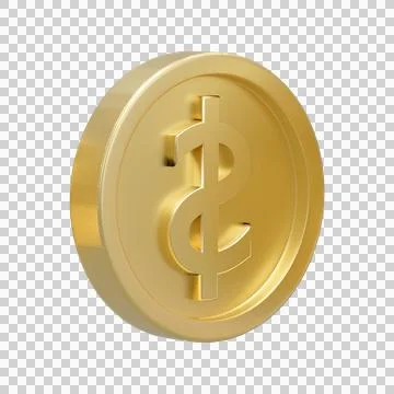 3D dollar coin in different shape isolated. Stock Photos