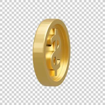 3D dollar coin in different shape Stock Photos