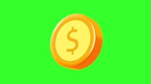3d dollar coin,on greenscreen animation movement Stock Footage 320274296
