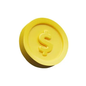 3d dollar coin left. Stock Illustration