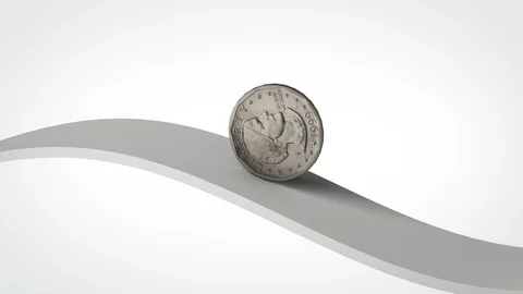 3D Dollar Coin - Loop Stock Footage 124384827