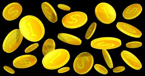 3D dollar coins background Stock Illustration