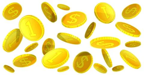 3D dollar coins background Stock Illustration