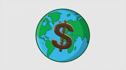 3D Dollar Globe Symbol Animation Stock Footage 341748540