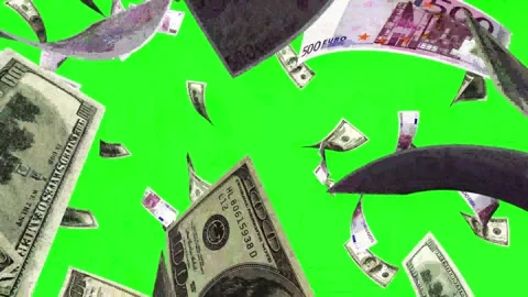 3d dollar money transition pack in green screen chroma key. Stock Footage 276982246