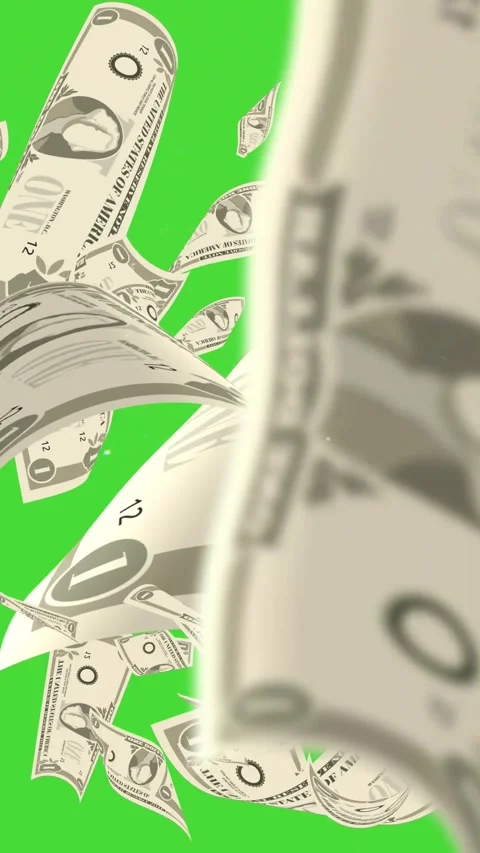 3d dollar money transition pack in green screen chroma key. Stock Footage 276982257