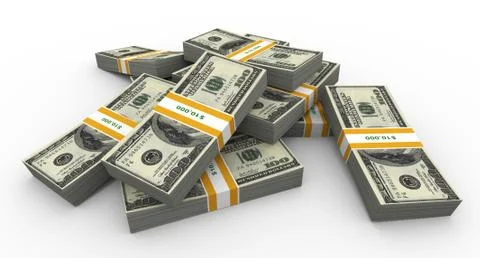 3d dollar packs Stock Illustration