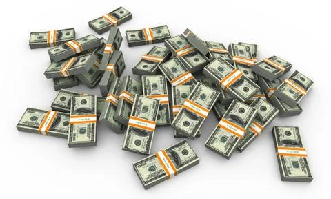 3d dollar packs Stock Illustration