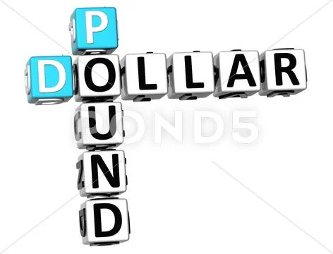 3d dollar pound crossword Stock Illustration