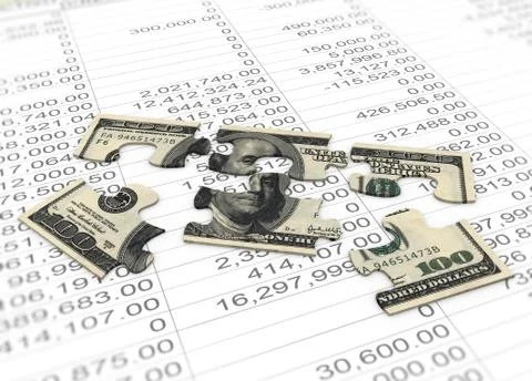 3d dollar puzzle peaces Stock Illustration