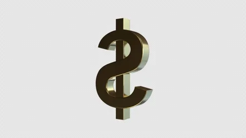 3D Dollar Sign 360 Degree Loop Alpha BG Stock Footage 317598978