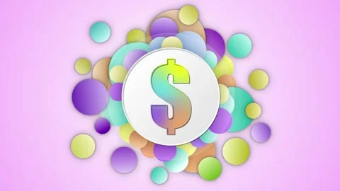 3d dollar sign icon surrounded by circles background symbolizing finance mo.. Stock Footage 337263026