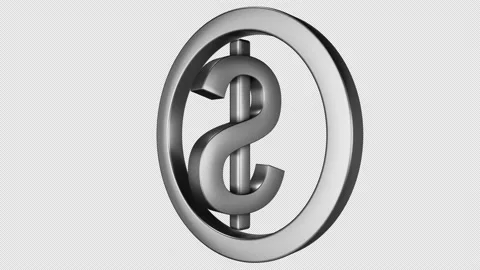 3d dollar sign rotating on alpha channel background Stock Footage 141272630