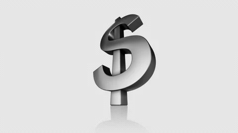 3d dollar signs rotating on an alpha channel background in a seamless loop. Stock Footage 141343374