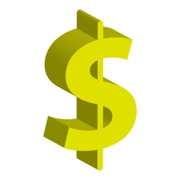 3D dollar symbol on white background Stock Illustration