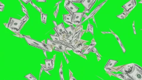 3d dollars bills exploding to down failing animation on transparent background Stock Footage 316720347