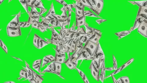 3d dollars bills exploding to down failing animation on transparent background Stock Footage 316720371